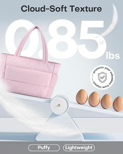 HOTOR Puffer Tote Bag for Women, Nurses - Multi-Pocket Lightweight Bag for Work - Quilted Handbag for Travel and Gym thumbnail 2