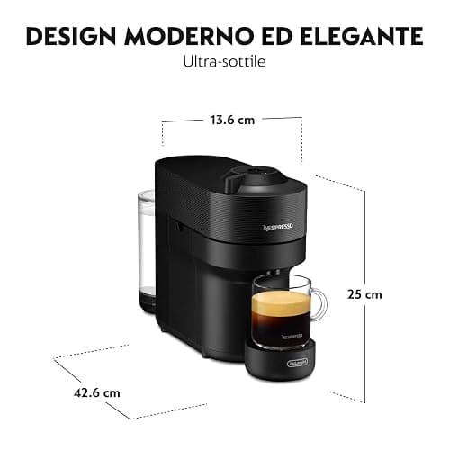 De'Longhi Nespresso Vertuo Pop ENV90.B, Macchina Caffè a Capsule con Tecnologia Centrifusion, 4 Formati in Tazza, Incluso Set di Benvenuto con 12 Capsule, 1260W, Liquorice Black thumbnail 2