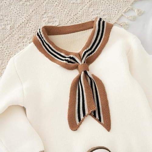 Balatale Toddler Baby Girls Fall Outfits Long Sleeve Knitted Sweater Tops Pleated Mini Skirt Set Autumn Winter Clothes Set thumbnail 4