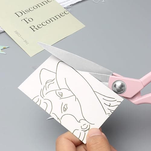 Pink Fabric Scissors 8 Inch Candy Colored Sewing Shears Premium Craft Tailor Heavy Duty Stainless Steel Professional Dressmaker Home Office Metallic Scissors for Women thumbnail 5