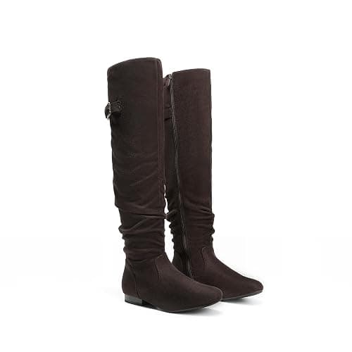 DREAM PAIRS Women's Over The Knee Flats Slouch Thigh Boots | Comfortable Casual Flat Knee High Boots for Daily Walking Vacation thumbnail 5