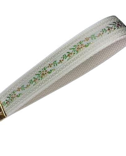 BattleTim Floral Embroidered Fabric Keychain Wristlet Key Fob Keychain Car Key Chain Holder Handmade Wristband for Women thumbnail 2