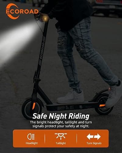 ECOROAD EC6/EC8 Electric Scooter for Adults, 20/29KM Range, 350W/450W Motor, 30KM/H Top Speed, 8.5"/10'' Tires, Foldable Commuter E Scooter with Turn Signal, Dual Brakes thumbnail 7