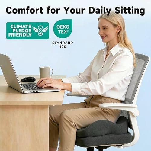 Tuozaiira Seat Cushion for Office Chairs – Large U-Shaped Memory Foam Desk Chair Cushions for Long Sitting Comfort, Ergonomic Thick Support Pad for Work from Home & Daily Office Use thumbnail 9