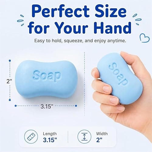 Crunchy Soap Squishy Asmr Stress Ball, Realistic Bar Soap Shape Bead-Filled Crunchy Squishy Stress Ball,Stress Relief Toy,Non-Rebound Zero-Bounce Fidget Toy for Office Desk Anxiety Relief (White) thumbnail 2