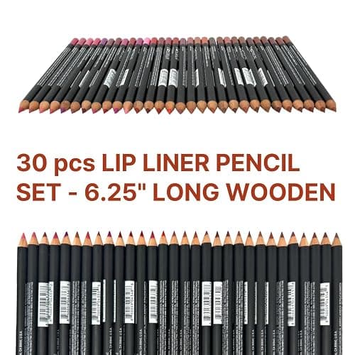 30 pcs Lip Liner Pencil Set, High Pigmented Lip Makeup, Long-wearing, Deep and Rich in Color, Enhance Lip Volume, 6.25 inches Long Wooden Pencil thumbnail 3