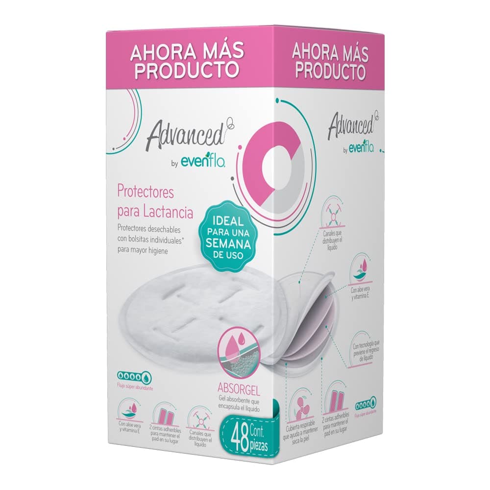 Advanced by Evenflo, Protectores para Lactancia, Paquete de 48 piezas, con Sistema Absorgel Antiescurrimientos, MEX thumbnail 3