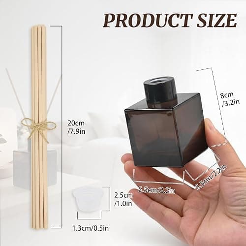 Nongcunren 100ml 2pcs Reed Diffuser Bottles,Fragrance Diffuser Empty Bottle with 20pcs Reed Sticks for Home Fragrance Accessories and Women Gift Room,Home,Bathroom Decor thumbnail 3