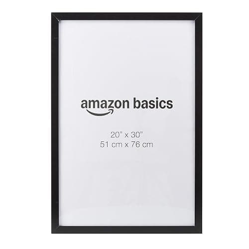 Amazon Basics Rectangular Wooden Poster/Picture Frame, 51 cm x 76 cm, Black - Image 1