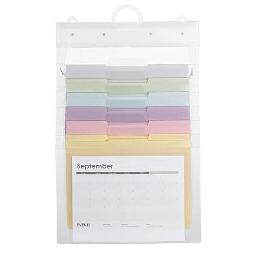 SMEAD Cascading Wall Organizer Gen 2, 6 Pockets, Letter Size, Pastel (92064) - Image 1