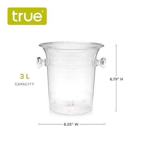 True Clear Acrylic Ice Bucket with Handles, 3-Liter Capacity, Durable Wine and Champagne Bucket, Perfect Ice Buckets for Parties, BBQs, Weddings, Picnics, Holidays, Outdoors, 8.75" x 8.25", Set of 1 thumbnail 3