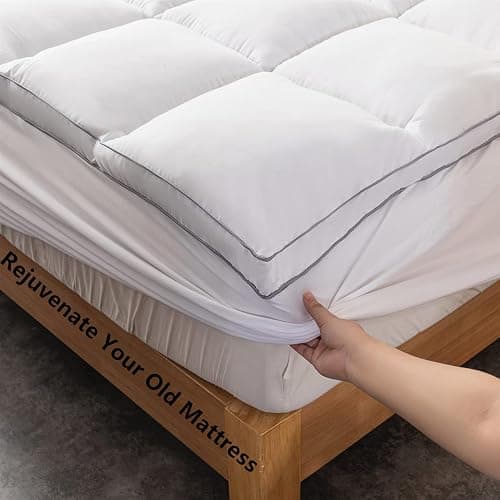 DROVAN Mattress Pad Twin Size - Extra Thick Mattress Cover - Pillow Top Deep Pocket with Breathable 7D Spiral Fiber Filling Cooling Mattress Topper thumbnail 2
