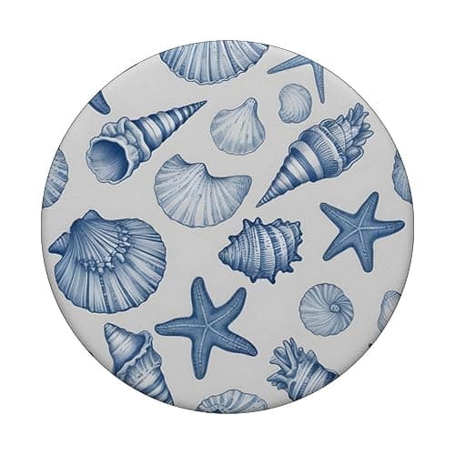 Blue Seashell Summer PopSockets Adhesive PopGrip thumbnail 3