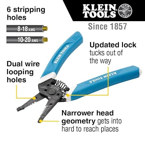 Klein Tools 80080 Hand Tool Kit includes 2 Screwdrivers, Made in USA, 3 Pliers, Wire Stripper and Cutter, for Electricians, 6-Piece thumbnail 6