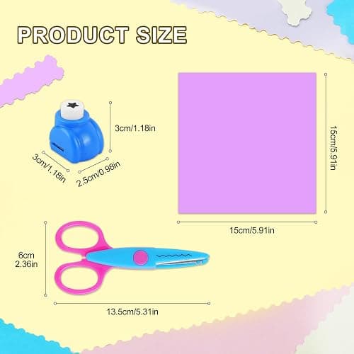 UCEC 42 Pack Craft Scissors Decorative Edge, Hole Punch Shapes Craft, Cardstock Paper for DIY Art, Crafts, Scrapbook, Card Making, School Supplies thumbnail 3