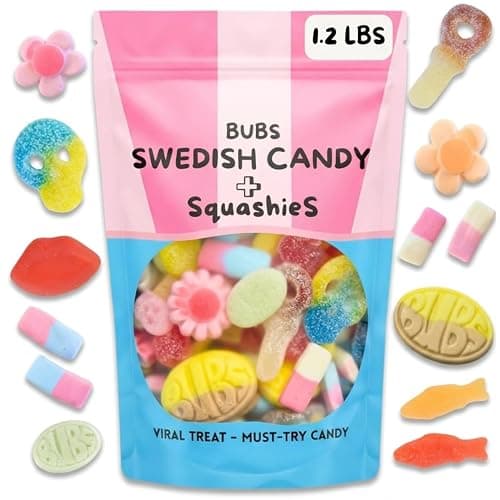 Viral Swedish Candy Mix with Bubs and UK's Famous Squashies, 1.2 lbs bag - Image 1