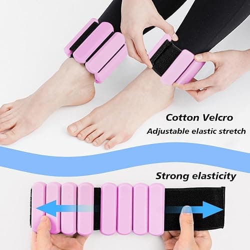 Wrist and Ankle Weights for Women & Men 2 Pack (1lb Each), Adjustable Silicone Wearable Arm & Leg Weights for Pilates, Gym, Yoga, Cardio, Strength Training thumbnail 5