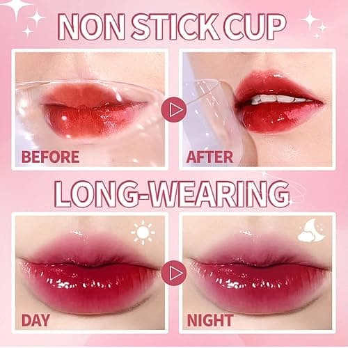 6 Colors Lip Tint Stain Set, Korean Velvet Watery Lip Stain Moisturizing Mini Liquid Lipstick, Multi-use Lip and Cheek Tint, Long lasting Non-Stick Cup Waterproof, Lip Color Makeup thumbnail 3