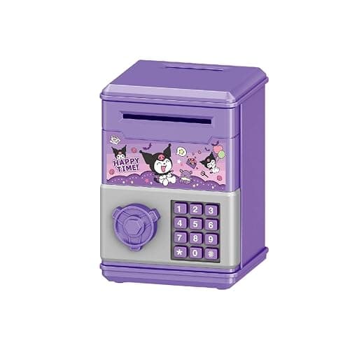 Kawaii Mini Piggy Bank for Boys Girls, Kids Money Saving Box Money Safe,Suitable, Birthday Gifts (kurom) - Image 1