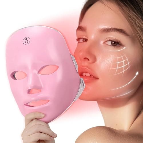 Red Light Mask for Face, 7 Color Red Light Facial Masks, At-Home Facial Care Device, Portable, Cordless, and Rechargeable - Image 1
