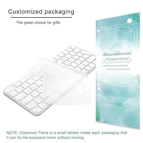 Cover per tastiera per tastiera iMac Magic Keyboard da 24 pollici con Touch ID A2449 Chiave di blocco Chip A2450 M3 M1 Rilasciato nel 2023-2021 Layout UE TPU Protector Skin thumbnail 9