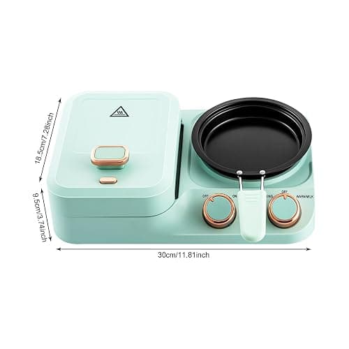 JEYUUMIM 3 in 1 Breakfast Station Retro Household Breakfast Maker with Detachable Baking Tray Electric Mini Toaster Bread Breakfast Machine with Frying Pan Boiling Pot Food Steamer thumbnail 2