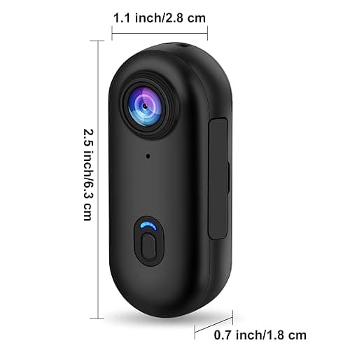 i3 4K Thumb Action Camera,Tiny Size, Mount Anywhere,Small Body Camera with Spring Clip,Portable Vlogging,Hands-Free POV Recording,Helmet Cam for Cycling,Motorcycle (with 128G-Card, Black) thumbnail 3