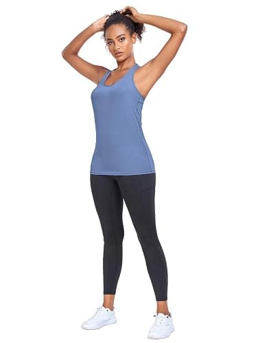 6 or 5 Pack Workout Tank Tops for Women, Athletic Racerback Sports Tank Tops, Compression Sleeveless Dry Fit Shirts thumbnail 2