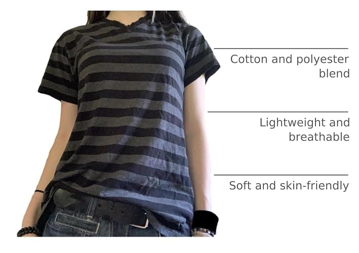 Kodaruber Y2k Grunge Graphic Tees for Women Teen Girls Vintage Goth Aesthetic Baggy Shirts 2000s Emo Tops Summer Clothes thumbnail 4