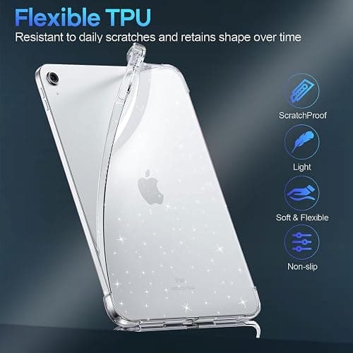 MOBIXX Glitter Clear Case for iPad 11th Gen 11-Inch (2025) & 10th Gen 10.9-Inch (2022), Slim Shockproof TPU Protective Transparent Cover ((Glitter) Clear) thumbnail 5
