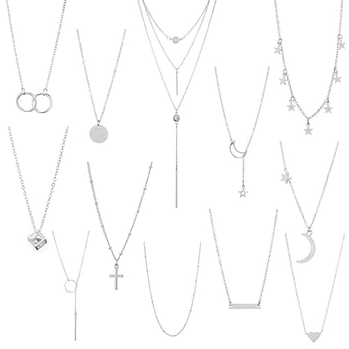 Starain 12Pcs Layered Choker Necklace Fashion Multilayer Chain Necklace Simple Gold Necklace Set for Women - Image 1