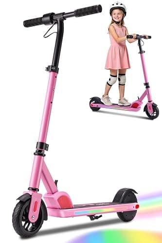Caroma Electric Scooter for Kids Ages 6-14, 150W/180W Motor,10 MPH Max Speed & 7 Miles,Adjustable Height & Speed,Colorful Lights,LED Display,Foldable Kids Electric Scooter 132 Lbs Max Load - Image 1