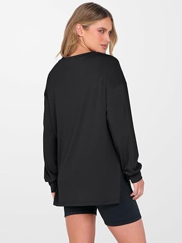 ANRABESS Women's Oversized Long Sleeve shirts Fall Workout Tunic Tops Athletic Gym Tshirts Soft Basic Tees 2025 Outfits thumbnail 6