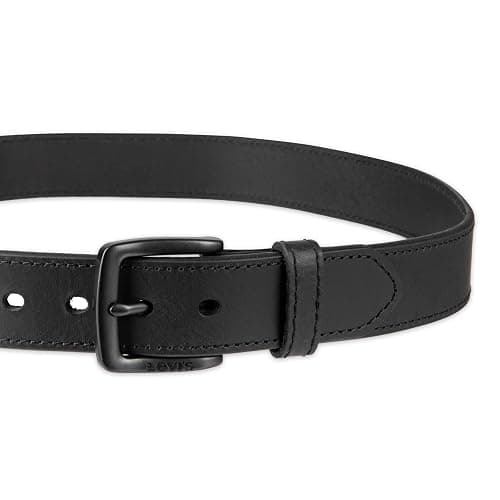 Levi's mens Black Leather Belt - Casual Design for Jeans Or Everyday Wear thumbnail 3