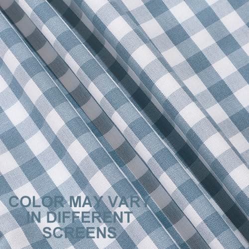 CARRIE HOME Light Blue Farmhouse Buffalo Plaid Pillow Covers 18x18 Set of 2 Patio Outdoor Decor Neutral Checkered Pillow Covers 18 x 18, Blue and White Gingham thumbnail 6