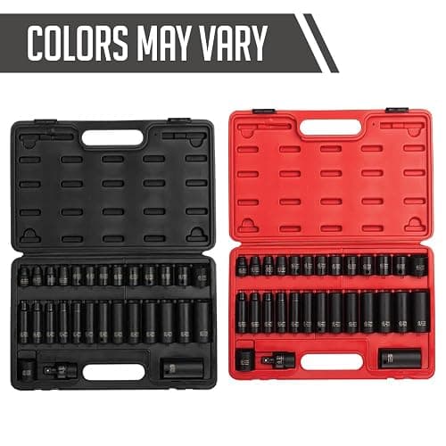 SUNEX TOOLS 3330, 3/8 Inch Drive Master Impact Socket Set, 12-Point, 29-Piece, Metric, 8mm-22mm, Standard/Deep, Cr-Mo Steel, Heavy Duty Storage Case, Includes Universal Joint thumbnail 2