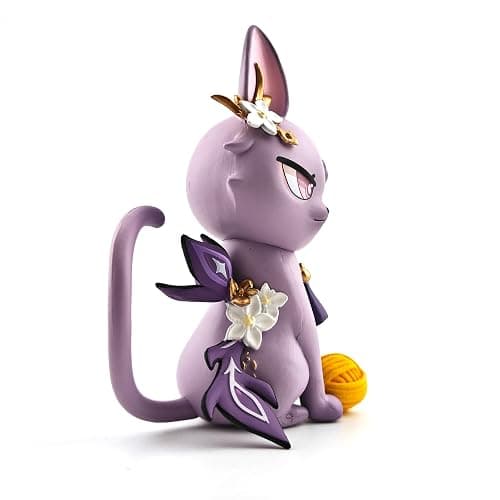 GOLEHS Genshin Impact Cat Figurine - 3.75" Cute Anime Collectible Figure, Diluc/Childe/Keqing, Gift for Fans and Cat Lovers, thumbnail 3