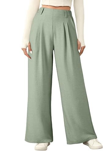 EVALESS Women's Wide Leg Pants High Waisted Business Work Casual Trousers 2026 Summer Comfy Palazzo Pants with Pockets - Image 1