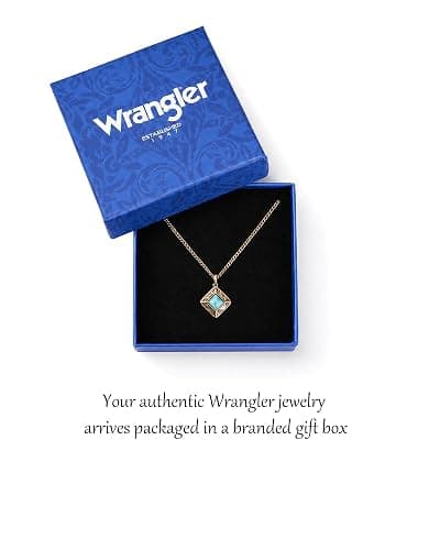 Wrangler Obelisk Turquoise Jewelry for Women, Western Jewelry Necklace | Cowgirl Vintage Western Necklace, Silver/14K Gold Plated with Gift Box thumbnail 6