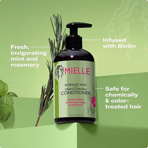 Mielle Organics Rosemary Mint Strengthening Hair Conditioner for Women & Men - Biotin Infused Detangling & Hydrating Conditioner to Increase Manageability & Support Longer, Healthier Strands, 12 oz thumbnail 6