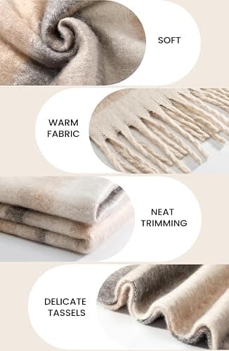 scarf in beige and khaki thumbnail 3