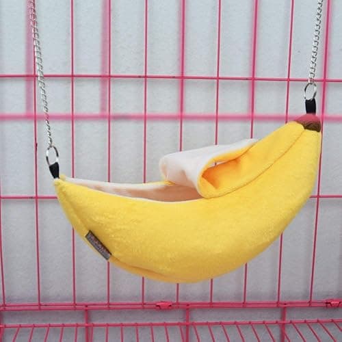 ISMARTEN Banana Bed House, Hammock for Small Animal, Warm Bed House, Cage Nest for Sugar Glider Hamster Small Bird Pet (Banana) thumbnail 6