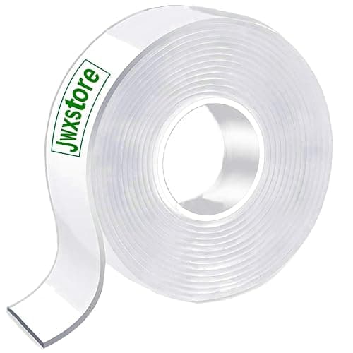 Jwxstore Double Sided Mounting Tape Heavy Duty, Clear Multipurpose Removable Sticky Strips, Reusable Strong Wall Tape Picture Hanging Strips Poster Carpet Tape, 5.0m X 2.0cm - Image 1