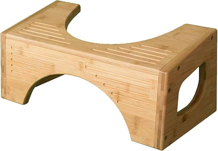 Squatty Potty The Original Toilet Stool - Bamboo Flip, 7" and 9" Adjustable Heights, Brown - Improve Bathroom Posture and Comfort thumbnail 3