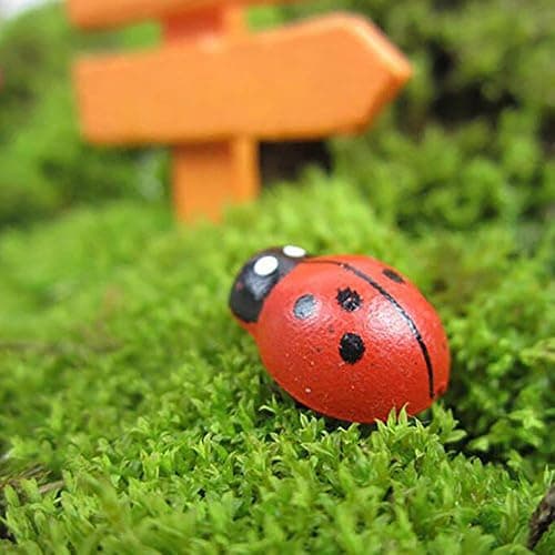 Weenwill Mini Marienkäfer,100 Stück 8 * 11mm Holz Selbstklebend Marienkäfer GlüCkskäfer Rot Ladybug Verzierungen für DIY Handwerk Scrapbooking Bastelarbeiten thumbnail 7