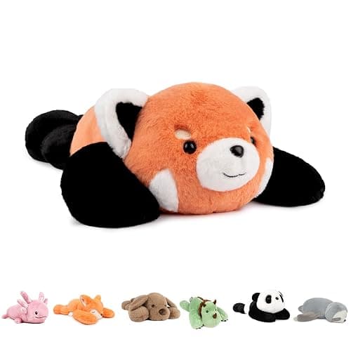 Niuniu Daddy 20" | 3.3 Pound Red Panda Weighted Stuffed Animals Plush Toy, Small Pillowfort Weighted Plush Animals for Kids Adults, Heavy Beads Body Stuffed Animal Pillow for Gift Birthday Christmas - Red Panda - Medium - Image 1