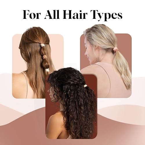 Kitsch Hair Ties No Damage - Strong, Stretchy & Snag-Free Hair Bands | Soft Nylon Ponytail Holders, Stylish Elastics for Everyday Hairstyles | Ideal Gifts for Women - Blush, 20pcs thumbnail 6
