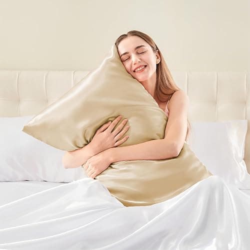 BEDELITE Zipper Satin Pillowcases, King Size 20"x36", Champagne, Set of 2 | Similar to Silk Pillow Cases, Soft and Smooth Satin Pillow Case for Hair and Skin, Reduces Friction, Gift for Women and Men thumbnail 2