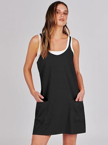 ANRABESS Women Athletic Dress Summer Tennis Workout Active Sports Mini Romper Dress Built in Shorts Travel Vacation Clothes thumbnail 7