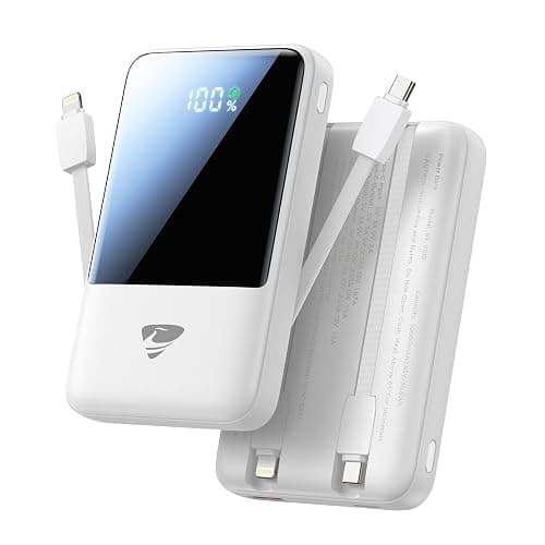 Aioneus Portable Charger, 10000mAh Power Bank 22.5W Fast Charging Portable Charger with Built in Cable Battery Pack USB C Travel Charger for iPhone11 12 13 14 15 16 Samsung GalaxyS24 S23 Android(1 Pk) - Image 1